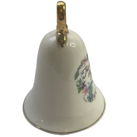 VINTAGE 1979 ENESCO BONE CHINA BELL "To My Love" ROSE FLOWERS - Picture 3 of 7